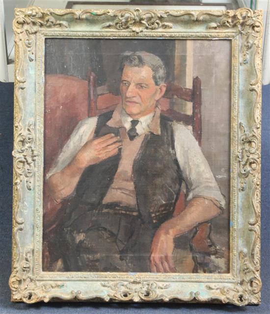 Roland Batchelor (1889-1990) Portrait of a seated man 19 x 15.5in.